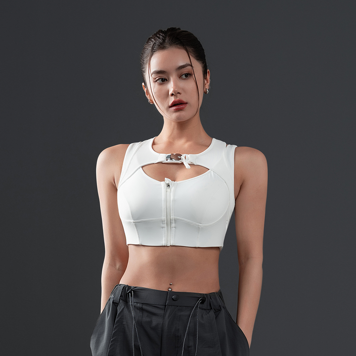 Active Zip-Front Sports Bra【BAW95】