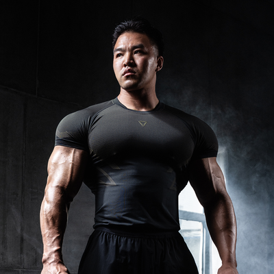 Seamless Geometric Jacquard Muscle-Fit Performance T-Shirt