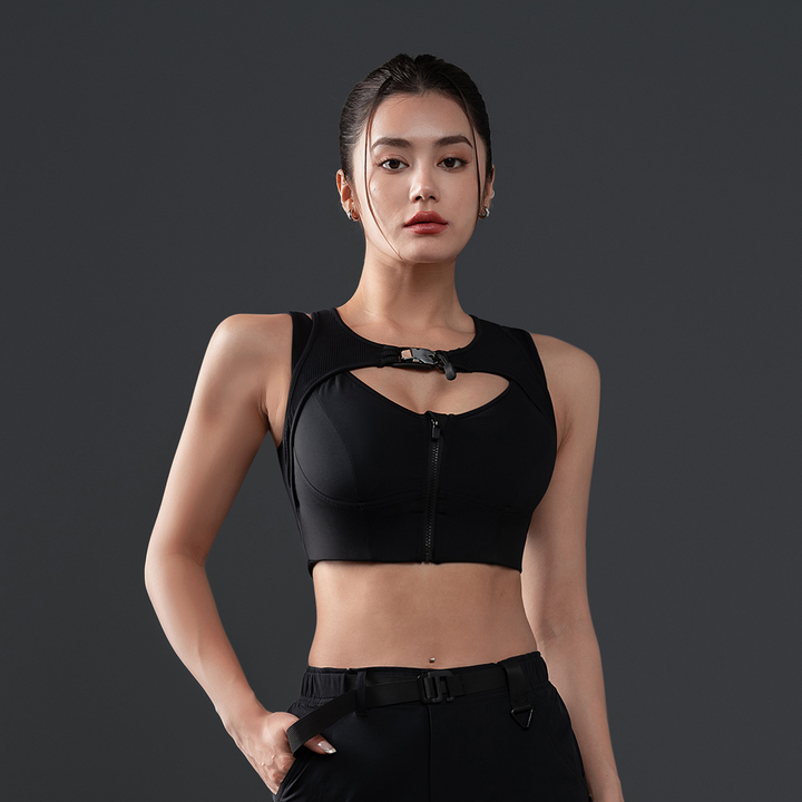 Active Zip-Front Sports Bra【BAW95】